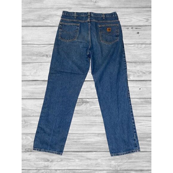 Carhartt Work Jeans Mens 40x34Relaxed Fit Blue Denim B160 DST 100% Cotton Jeans - Picture 8 of 8